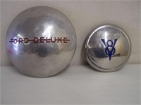 LOT OF 2 VINTAGE FORD HUB CAPS - FORD DELUXE-  9