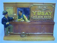 YUSAY PILSEN BEER PLASTER ADVERTISING-  13" X 9"