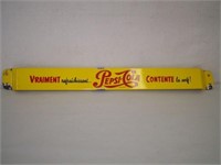 RARE PEPSI-COLA PORC. PUSH BAR - FRENCH - 32" X 3