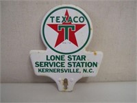 TEXACO TIN LICENSE PLATE TOPPER - LONE STAR