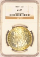 Nicely Toned 1881-S Morgan Dollar.