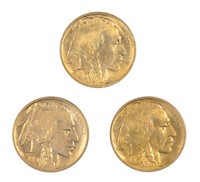 3 Pieces 1913 Type I Buffalo Nickels.
