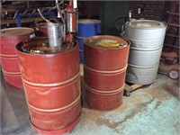 3 - 55 gallon drums with 1 hand pump.