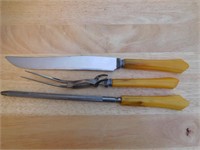 VINTAGE FEDERAL 3 PIECE CARVING SET