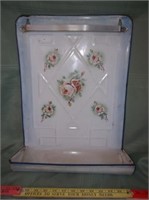 Vintage Porcelain & Steel Hand Towel Wall Holder
