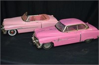 (2) DIE CAST CARS - 1950'S PINK CADILLACS