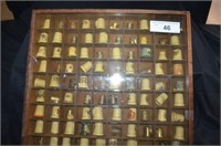 NICE WOODEN WALL DISPLAY CASE WITH ASSORTED