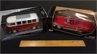 WELLY DIE CAST 1:25 SCALE 1962 VW BUS, AND MOTOR