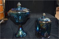 CARNIVAL GLASSWARE: CANDY DISH WITH LID AND