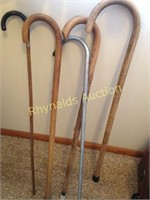 3 wood canes