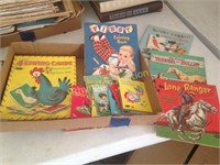 sewing cards, tiny tale books $.05, (4) whitman