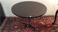 ROUND OFFICE TABLE WITH CHROME PEDESTAL BASE
