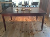 MODERN DARK STAINED WOOD ROOM TABLE