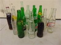 Group of Glass Drink Bottles- Coke, Squirt, & More