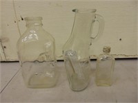 Glass Milk Jug, Urinal & Bottle