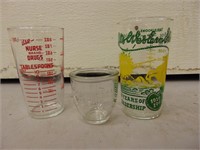 (3) Vintage Glass Measuring Cups- 1948 Western