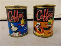 (2) Vintage Walt Disney World Small Coffee Tins-