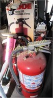 Group of 5 fire extinguishers: 2 in box