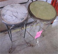 2 vintage metal stools