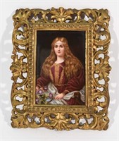 K.P.M, PLAQUE OF A RENAISSANCE LADY