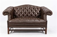 CHESTERFIELD STYLE LEATHER SETTEE