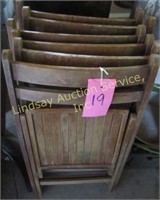 6 vintage wooden fold chairs
