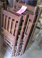 8 Vintage woden fold chairs