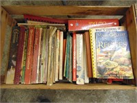 Vintage Wooden Crate with Cookbooks- Mostly