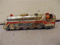 Vintage Tin Silver Mountain Train Engine-Neat