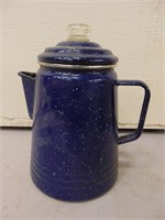 Enamel Blue Percolator Coffee Pot