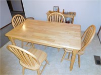HARVEST TABLE AND 4 CHAIRS