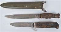 2-WW2 COMBAT KNIVES made from BAYONETS