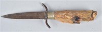 GERMAN WADSWORTH & SONS KNIFE, STAG FOOT GRIP