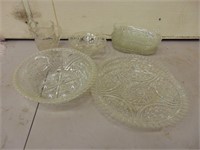 Group of Pressed Glass- Star Pattern- Platters,