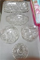American Pressed Glass serving dishes (5)