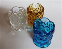 Moon & Stars Toothpick holders, clear, blue, amber