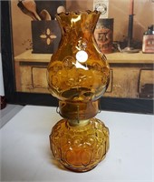 Moon & Stars Amber Oil Lamp 12" tall with chimney