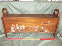 Hand Painted Wood Child's Bench w/ Storage