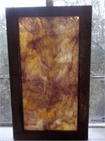 Barn Wood Framed Slag Glass Window Panel