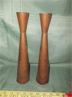 Pair of Wrought Copper Candle Sticks