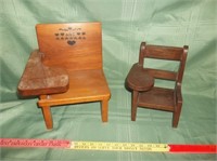 2pc Wood Doll Desk / Toy Furniture