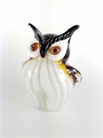 MURANO ART GLASS WISE OLD OWL SCULPTURE