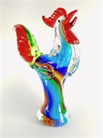 LARGE MURANO ART GLASS STYLE RAINBOW ROOSTER