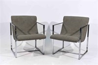 PAIR OF MILO BAUGHMAN STYLE CHAIRS