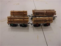 (4) Log Hauling Train Cars