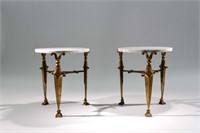 PAIR OF ITALIAN MARBLE TOP SIDE TABLES