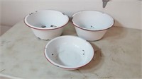 (3) Porcelain Wash Bowls