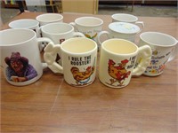 Group of Coffee Mugs- Cowboy, Chicken & More