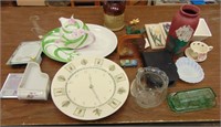 Group of Vases, Plaques, Clock, Teapot & More