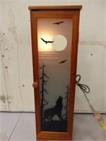 Lighted Small Cabinet with Wolf Scene- Cute